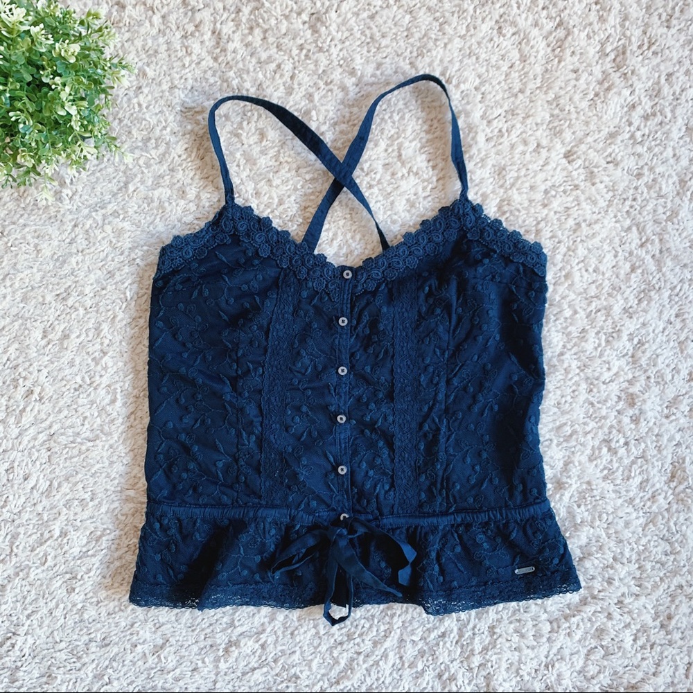 Hollister Lace Button-Up Blouse